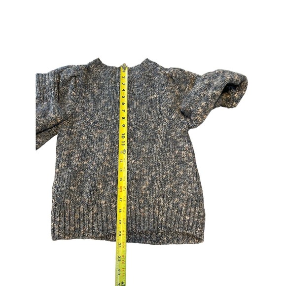 Madewell Pleated Shoulder Balloon‎ Sleeve Blue Chunky Knit Sweater Small - Picture 6 of 10